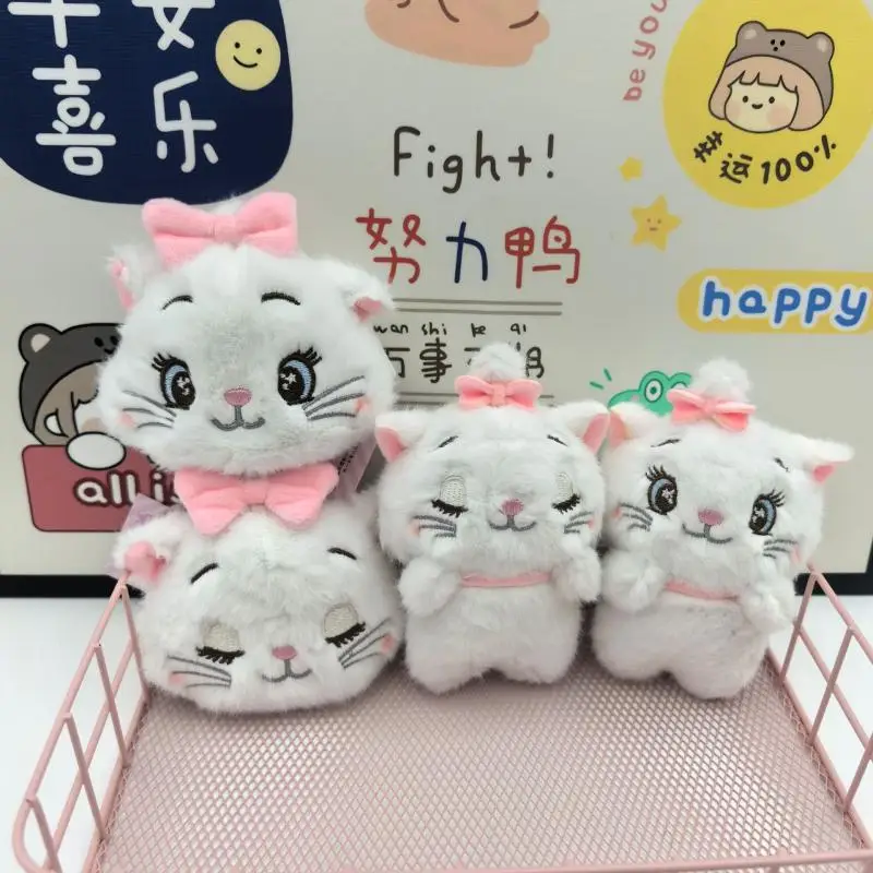 Disney Cartoon Marie Cat Close The Eyes Plush Pendant Doll Cute Little Cat Backpack Decoration Plush Toy Keychain Small Gifts