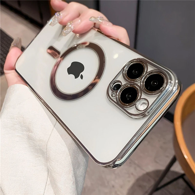 Soft Wireless Charging Magsafe Case For iPhone 11 12 13 14 Pro Max X XR XS 7 8 Plus SE 2020 2022 Mini Clear Magnetic Cases Cover