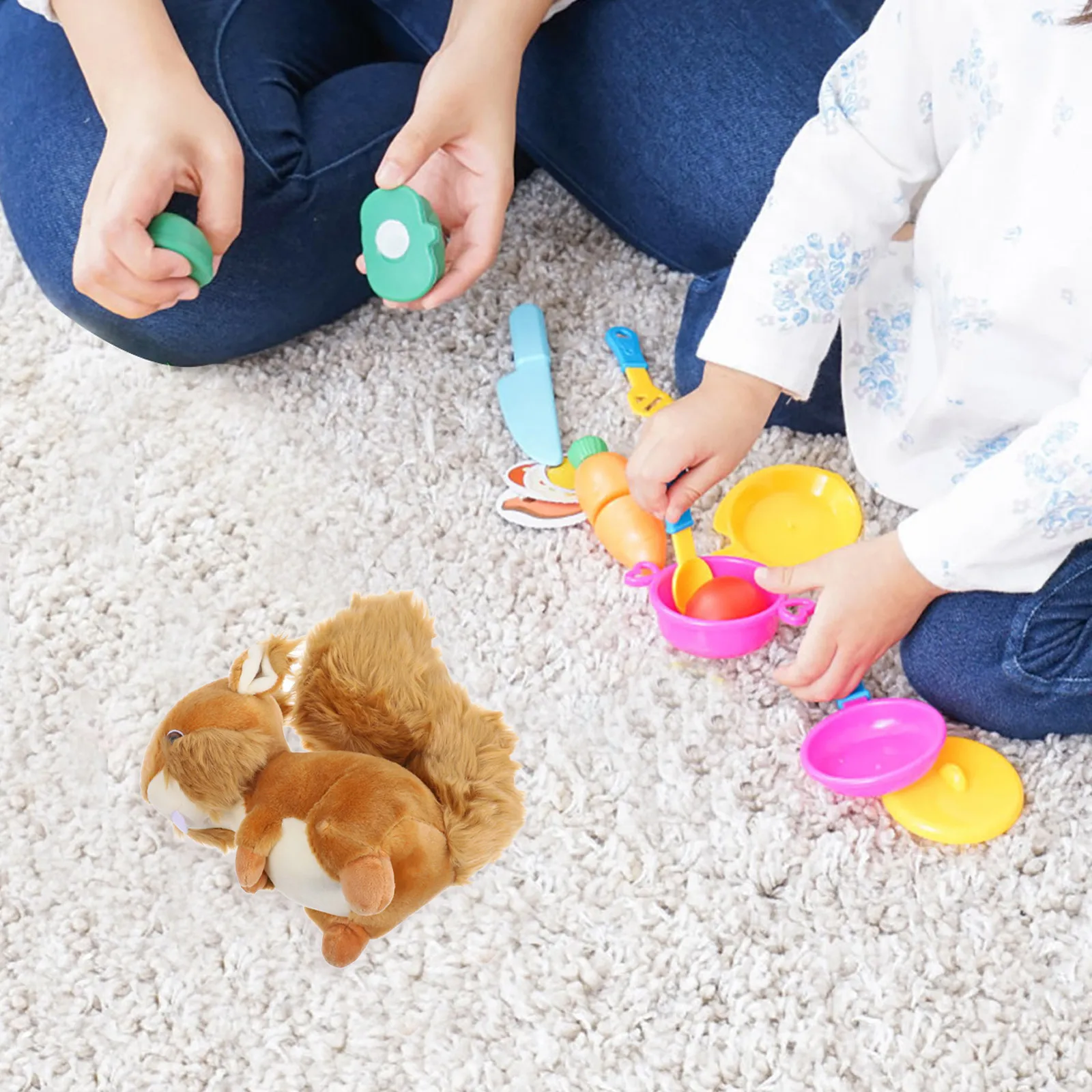 

1Pcs Adorable Squirrel Soft Sculpture Handcrafted Decorative Ornament for Living Room Bedroom Sofa Desk Bookshelf Fireplace