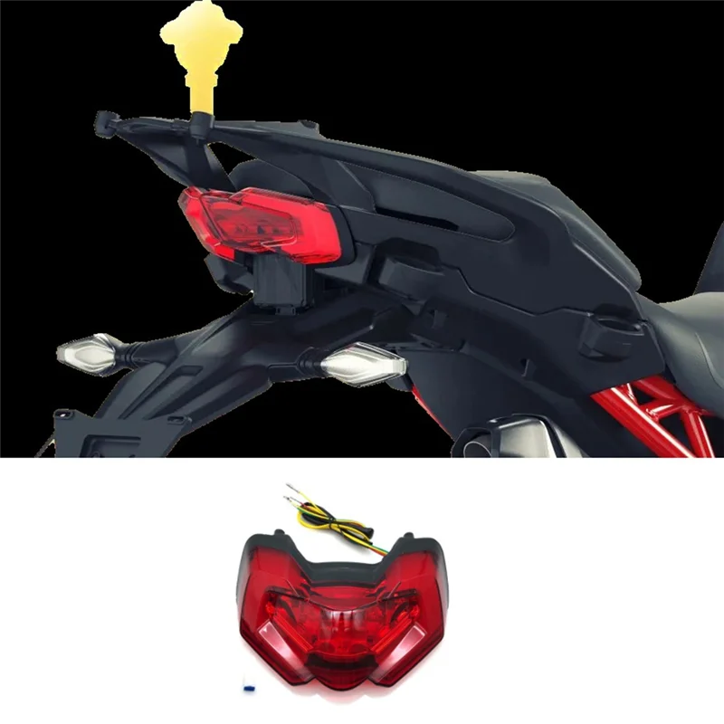 

BT-Motorcycle LED Tail Light Turn Signal Blinker For DUCATI Multistrada V4S V4 1100 2021-2023 For Multistrada 950 (Red) Durable