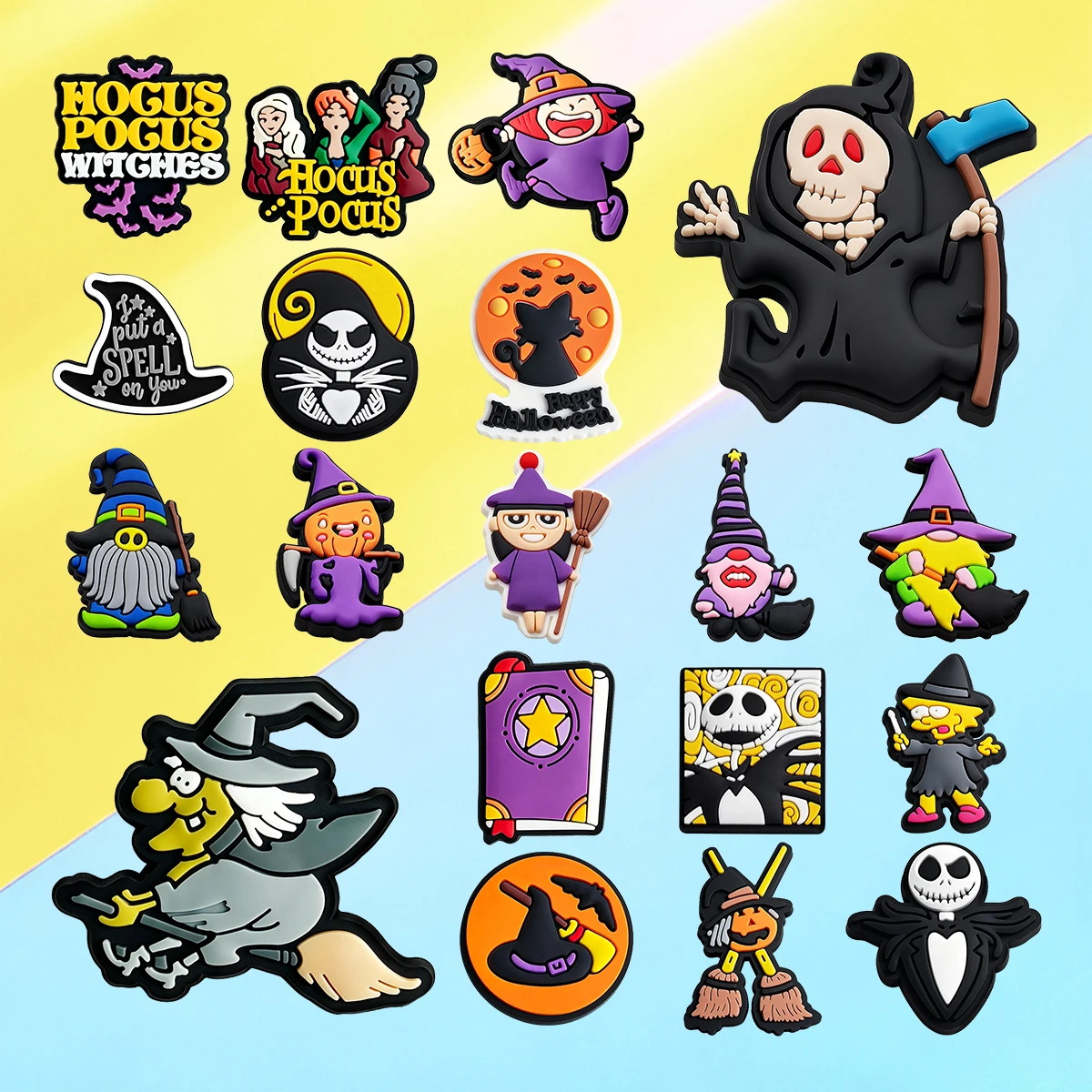25pcs Halloween Witch Shoe Charms For Slides Sandals, PVC Shoe Decoration Accessories For Christmas Birthday Gift Party Favor
