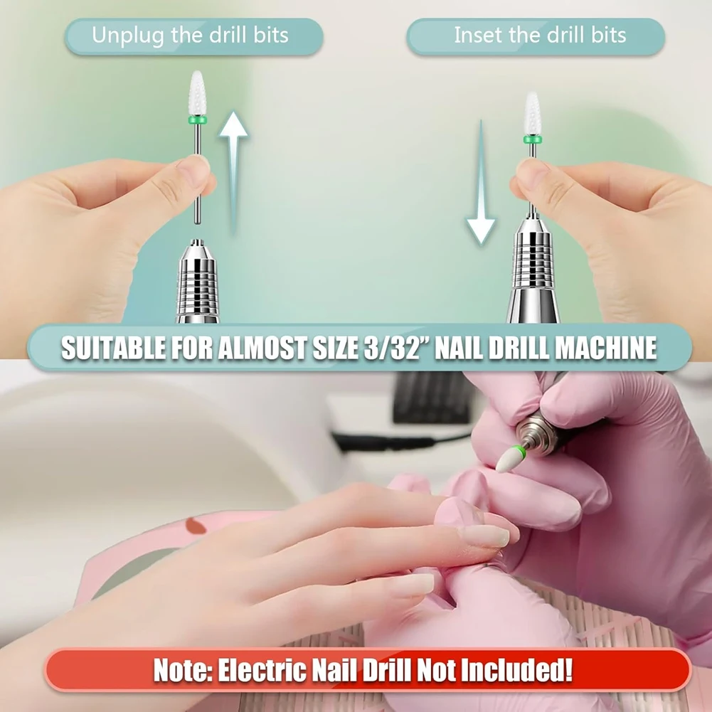 ~！【Best Seller】13PCS Nail Drill Bits Set, 3/32