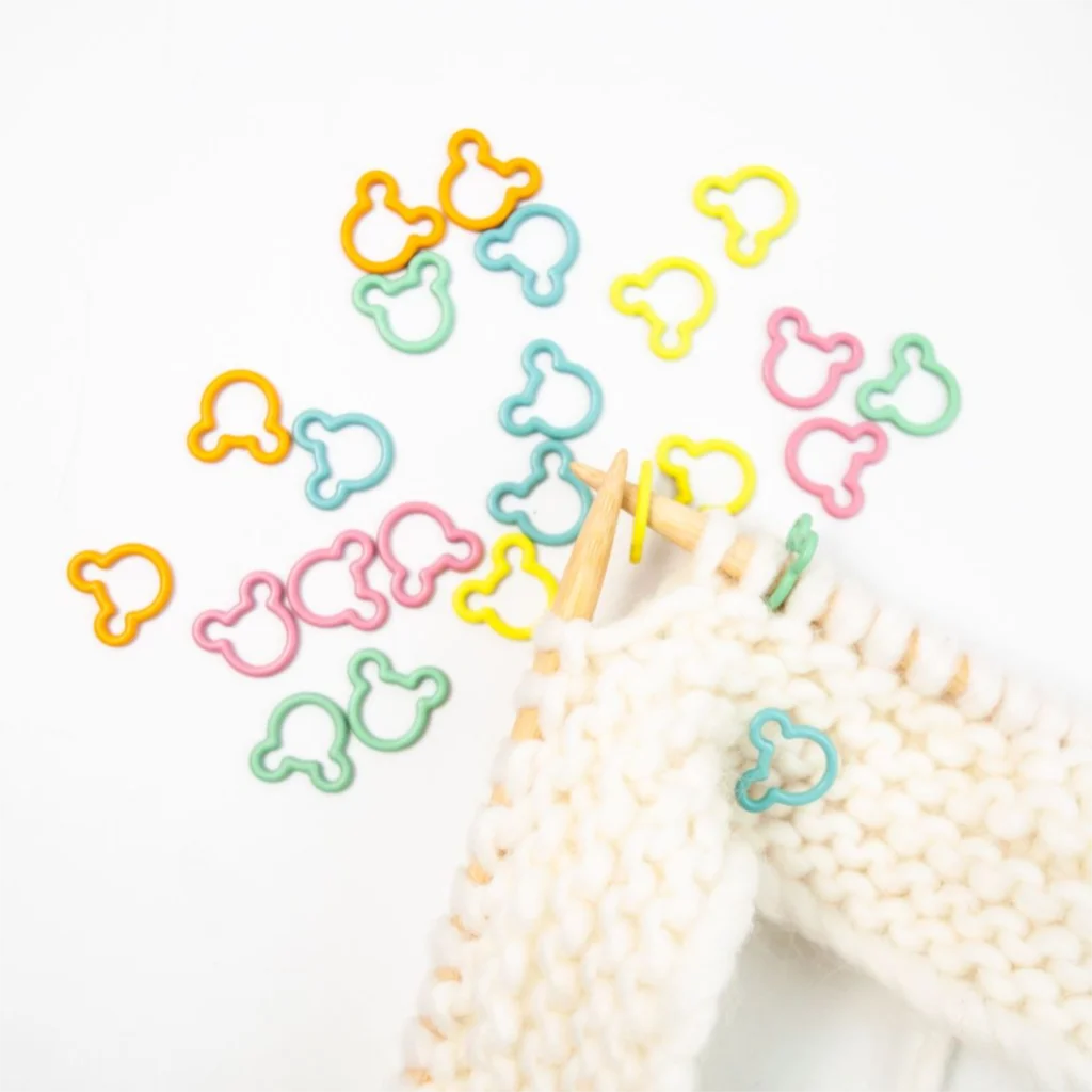 30x Zinc Alloy Bear Shape Stitch Markers Durable Accessories Knitting Supplies for Home