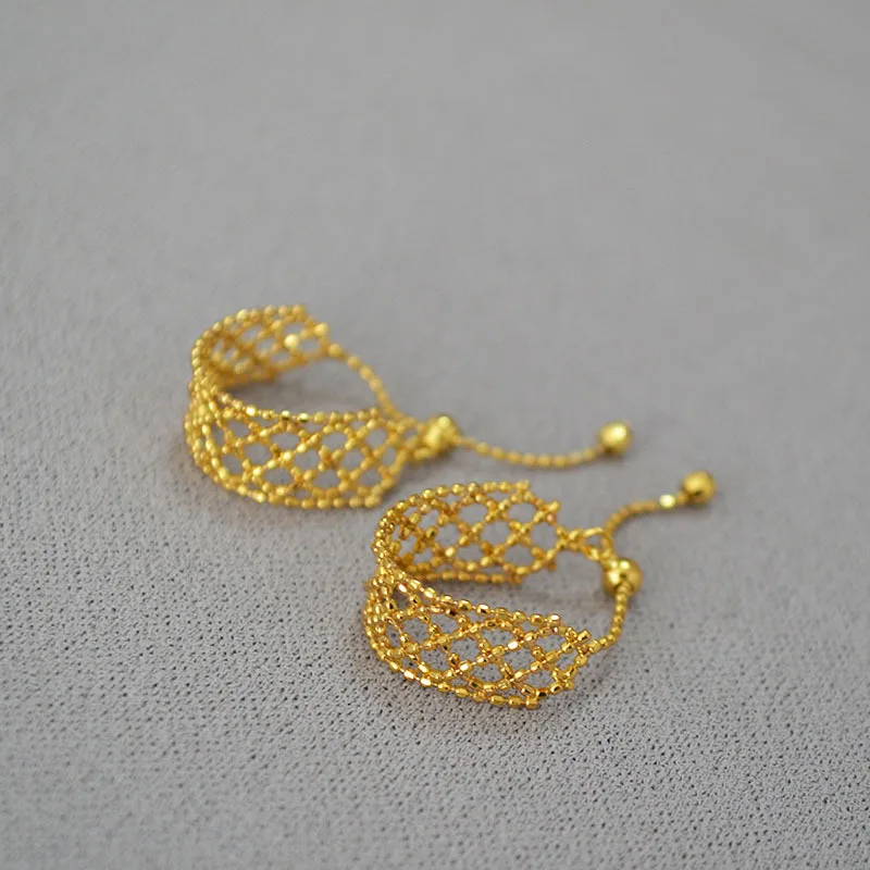 Japanese Korean vibe hollow lace fashion pull-out adjustable ring index finger accessory for girls