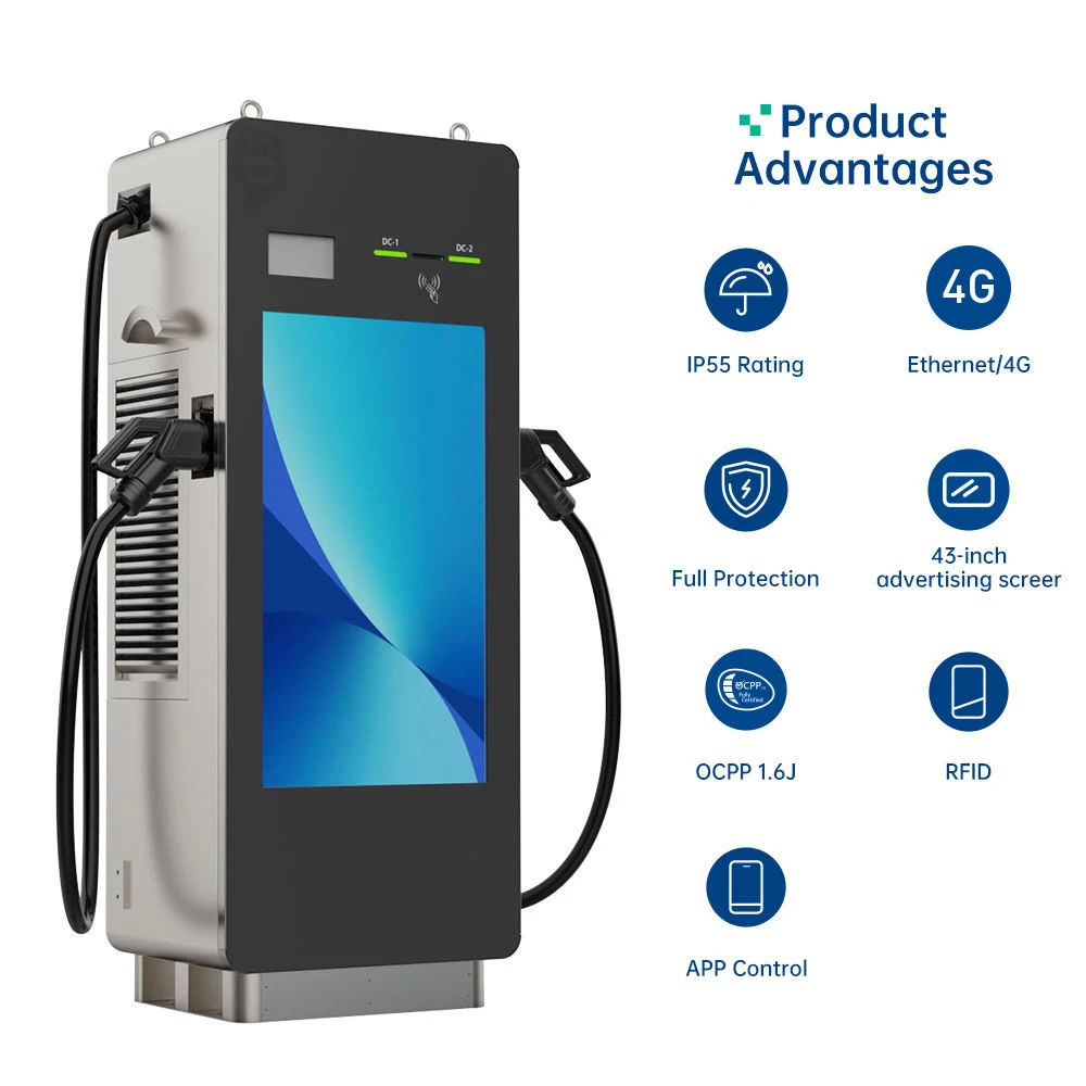 300kW Level 3 Ultra Fast Charger, Dual-port NACS DC Fast Station for Highway Rest Stops