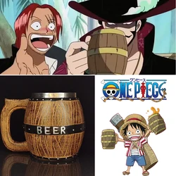 ONE PIECE wine glass water glass stainless steel imitation oak barrel beer mug cosplay props kettle beer mug coffee mug gift cup