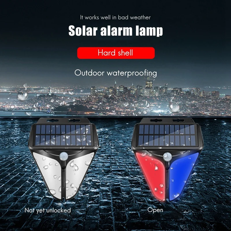 Wireless Solar Powered Alarm Human Body Sensing Light Sensing Alarm With Waterproof Function For Outdoor Warning