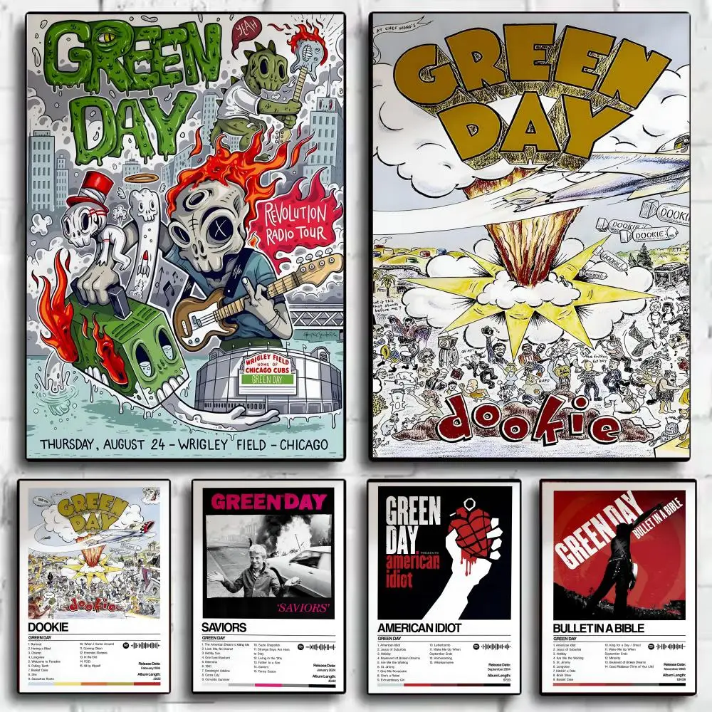 Póster de la banda de rock G-Green D-Day, arte de pared estético moderno, impresión para sala de estar, dormitorio, oficina, decoración del hogar, regalo, arte moderno