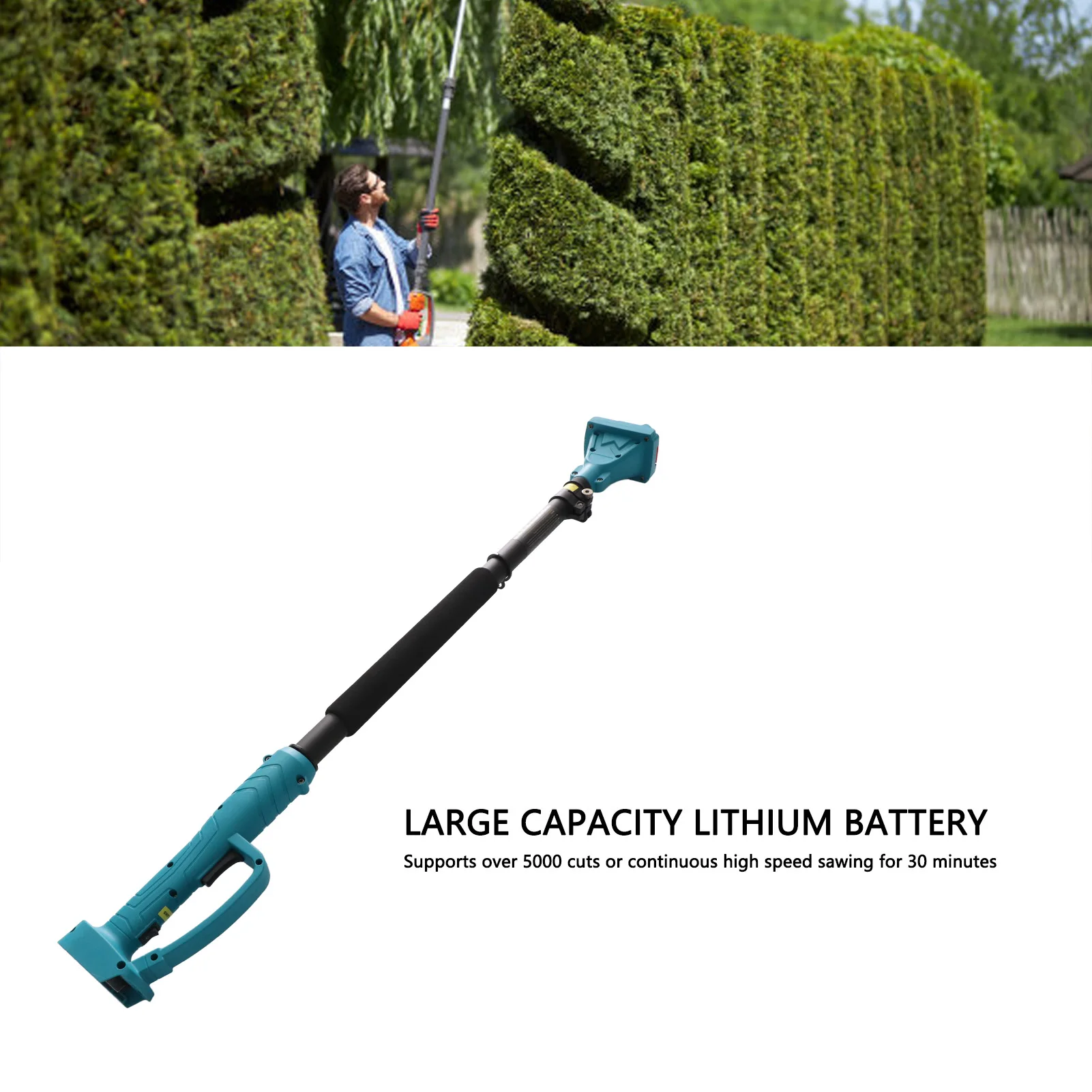Cordless Pruner Extension Pole 3.44 Ft To 4.92 Ft Aluminum Alloy Efficient Tree Pruner Telescopic Pole Versatile for Garden