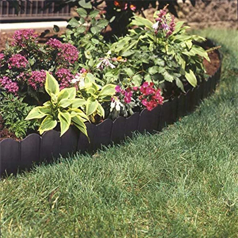 

ABHB-Garden Lawn Edging - 40 Pack Landscape Border Flexible Interlocking Edging Plastic Palisade Fence DIY Decorative