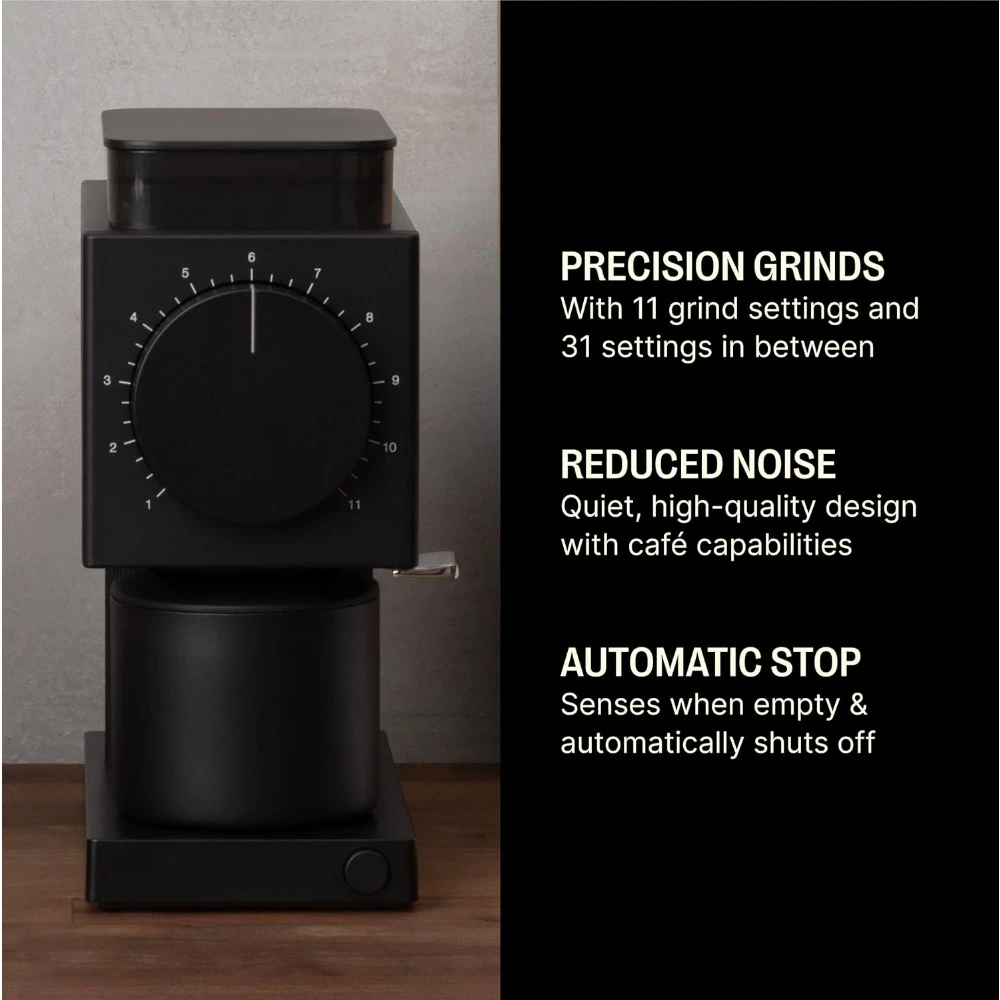 Brew Grinder - Burr, Electric Coffee Bean Grinder with 31 Settings for Drip,Cold Brew - Small Footprint - Matte Black