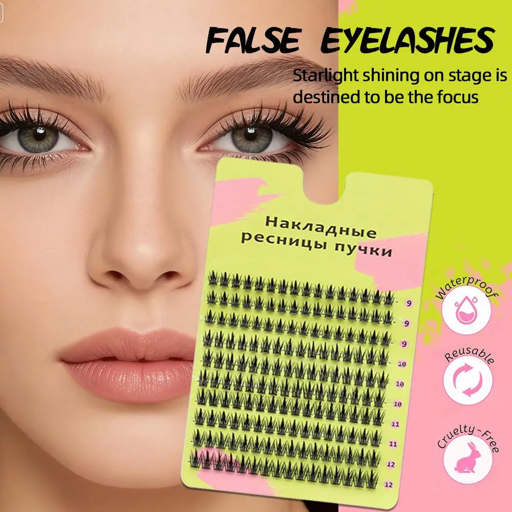 Wimpern-Cluster-Set, Wimperncluster, 9–13 mm, geschwungene, zarte Einzelwimpern, Wimpernverlängerungsset, natürliche falsche Wimpern für Anfänger