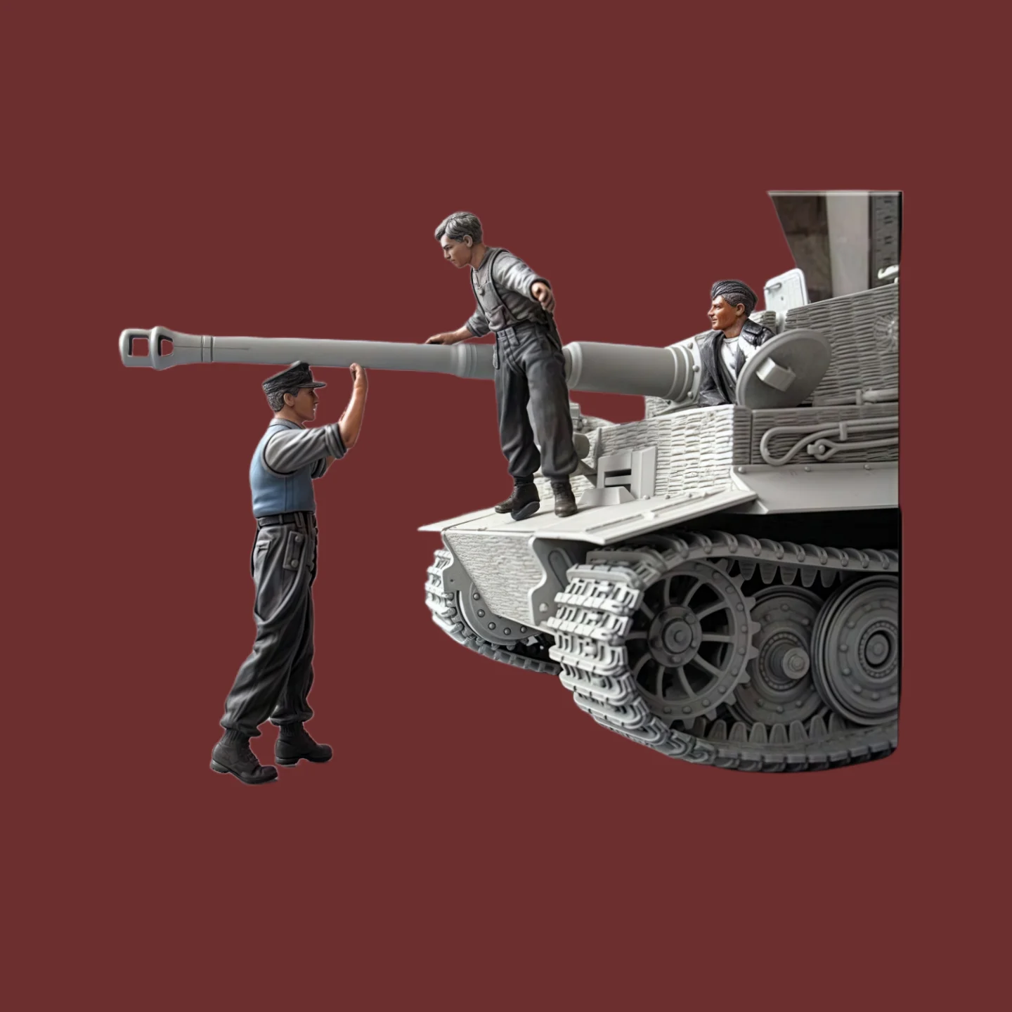 

1/35 resin unpainted model kit, German tank crew (2 people, 1 half body) unassembled and unpainted GK