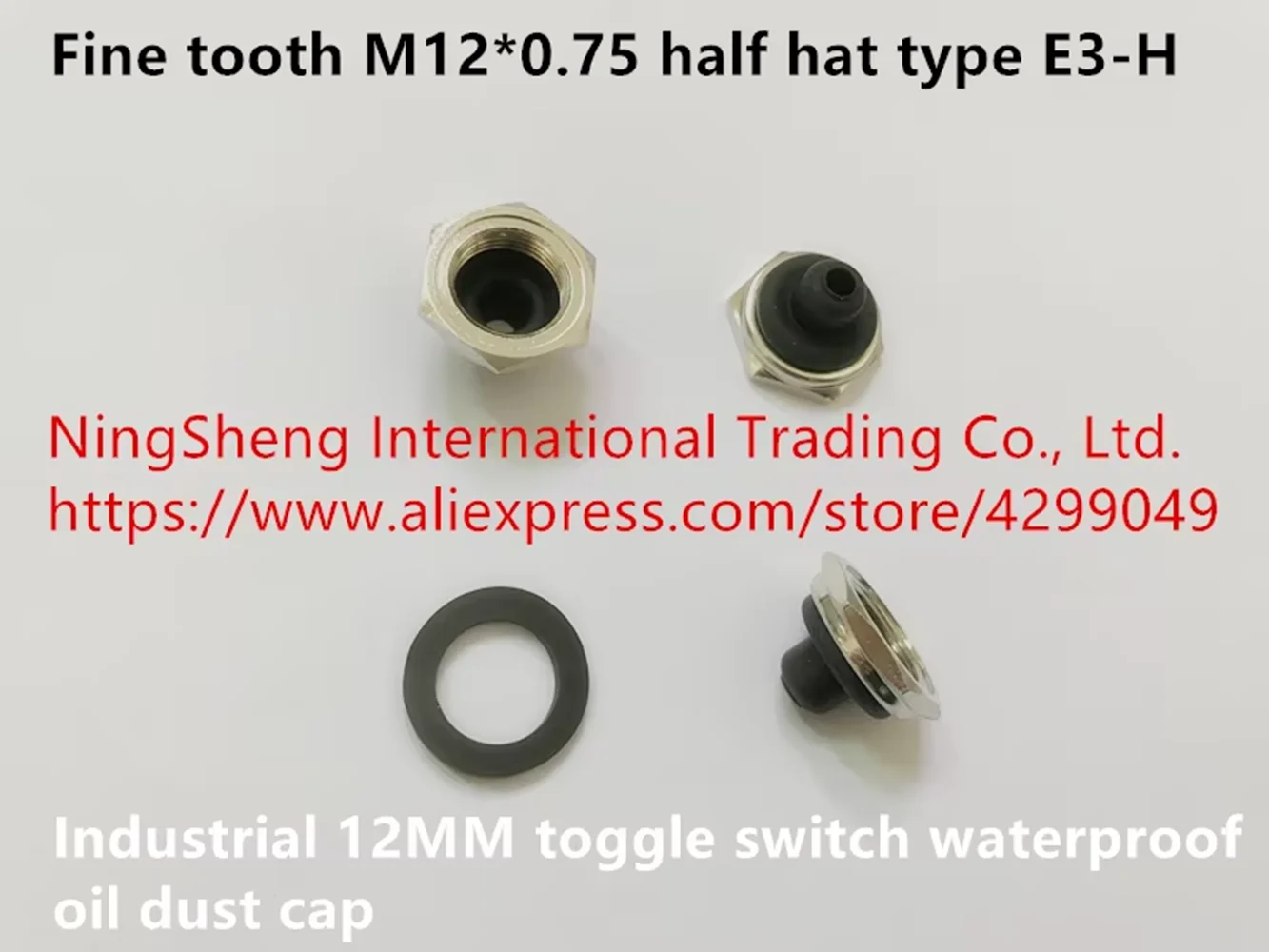 Original new 100% import industrial 12MM toggle switch waterproof oil dust cap fine tooth M12*0.75 half hat type E3-H