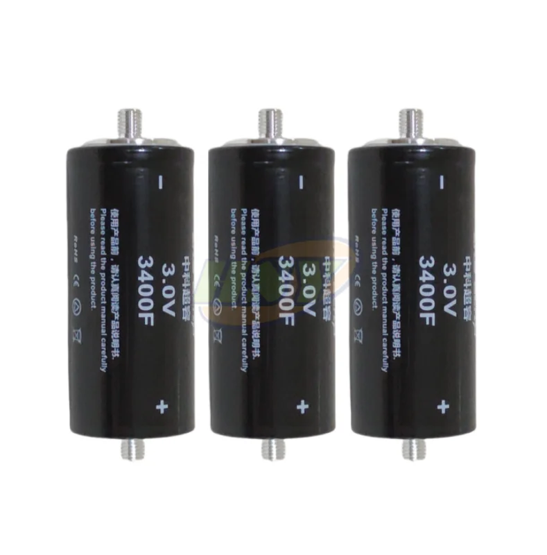 3PCS 3V 3400F Ultra/Super Farad Capacitor New M12 Stud Lead out Caraudio Energy Storage Freely Assembled High CCA 3400F 3.0V