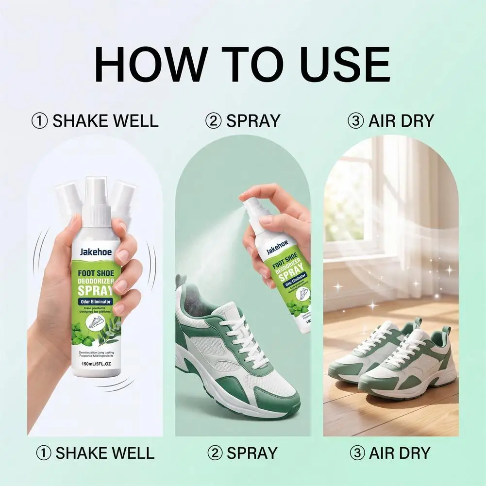 150ml Shoe Deodorizing Spray Smelly Shoes Odor Remover Sneaker Foot Mint Fresh Deodorant For Sports Gym Boots