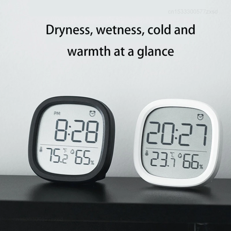 LCD Screen Simple Clocks Multi-Functional Temperature Humidity Electronic Magnetic Monitor Slim Alarm Clock For Home Use