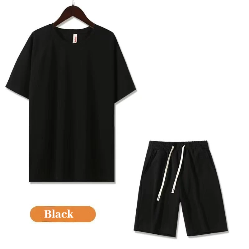 

Breathable Ice Silk Shoulder Slimming Training Suit Short Sleeved T-shirt Quick Drying Shorts Two-piece Set Summer New Style