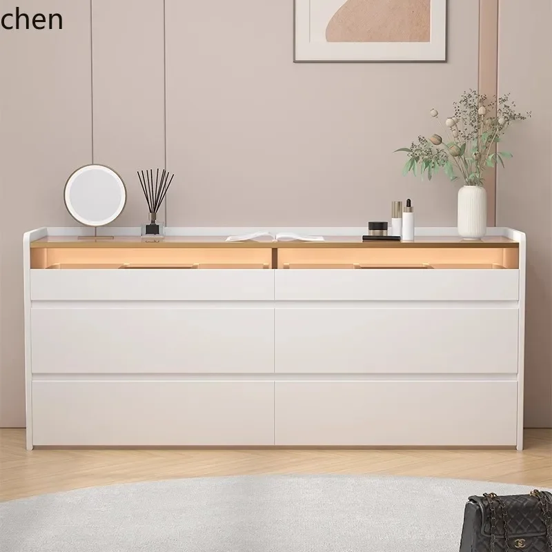 

b7- Solid Wood Chest of Drawers Bedroom Wall-Mounted Dressing Table Integrated Bedside Cabinet Jewelry Storage Cabinet