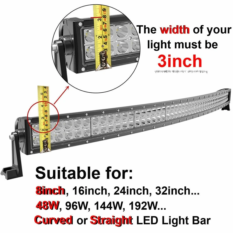 Copriobiettivo nero protettivo da 20 pollici per camion con barra luminosa a LED fuoristrada 4WD SUV ATV