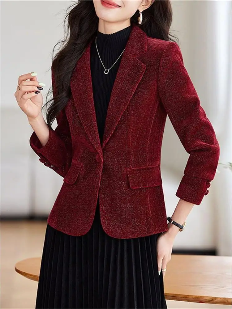 

Женский вельветовый костюм Jaet Cleanfit Sle, повседневный, для похудения, длина, весна-осень, высокое качество, Ele Personali