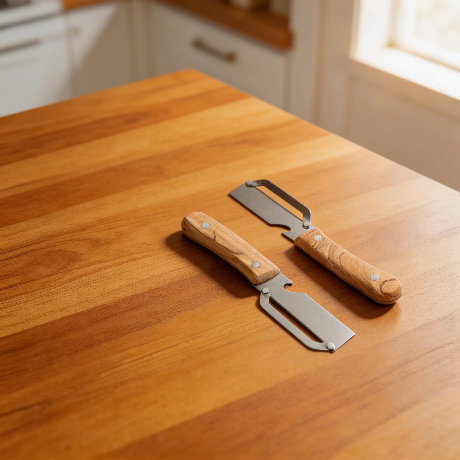 Multi-functional Vegetable Peeler Non-slip Wooden Handle With Built-in Bottle Opener For Kitchen 2 In 1 Stainless Peelrs Tool