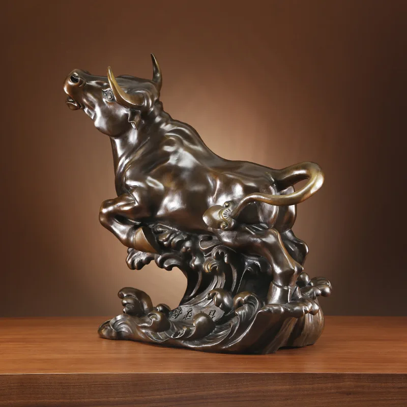 Brass is a must-have ornament, copper bull handicrafts opening business gifts office decoration