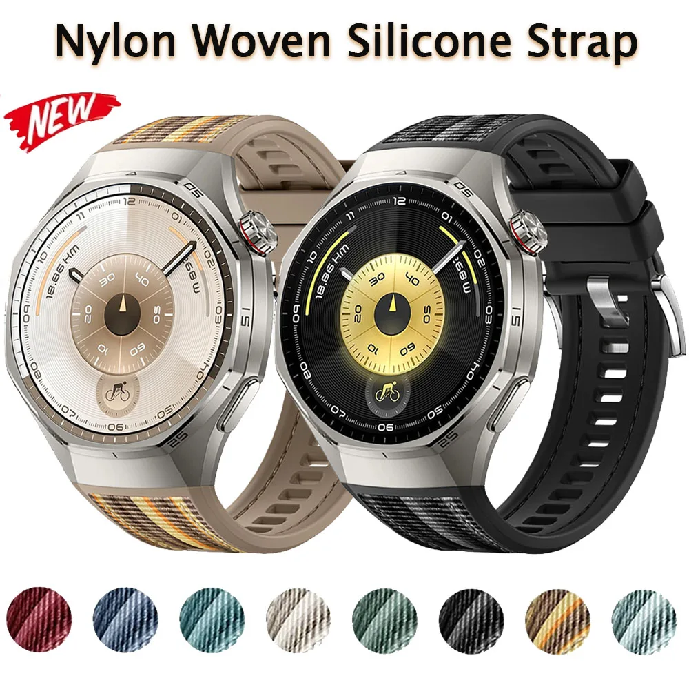Nylon gewebtes Silikonarmband für Huawei Watch GT6 Pro 46 mm, offizielles Sport-Austauscharmband für Huawei Watch GT6 Pro-Armband