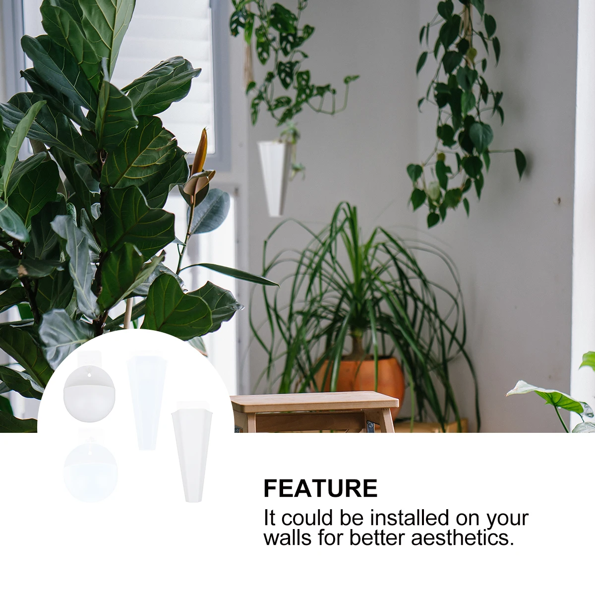 

4pcs Wall mounted Vase for Plants Flowers Home Planting PP Material Harmless Substances Premium Quality Wall Decor
