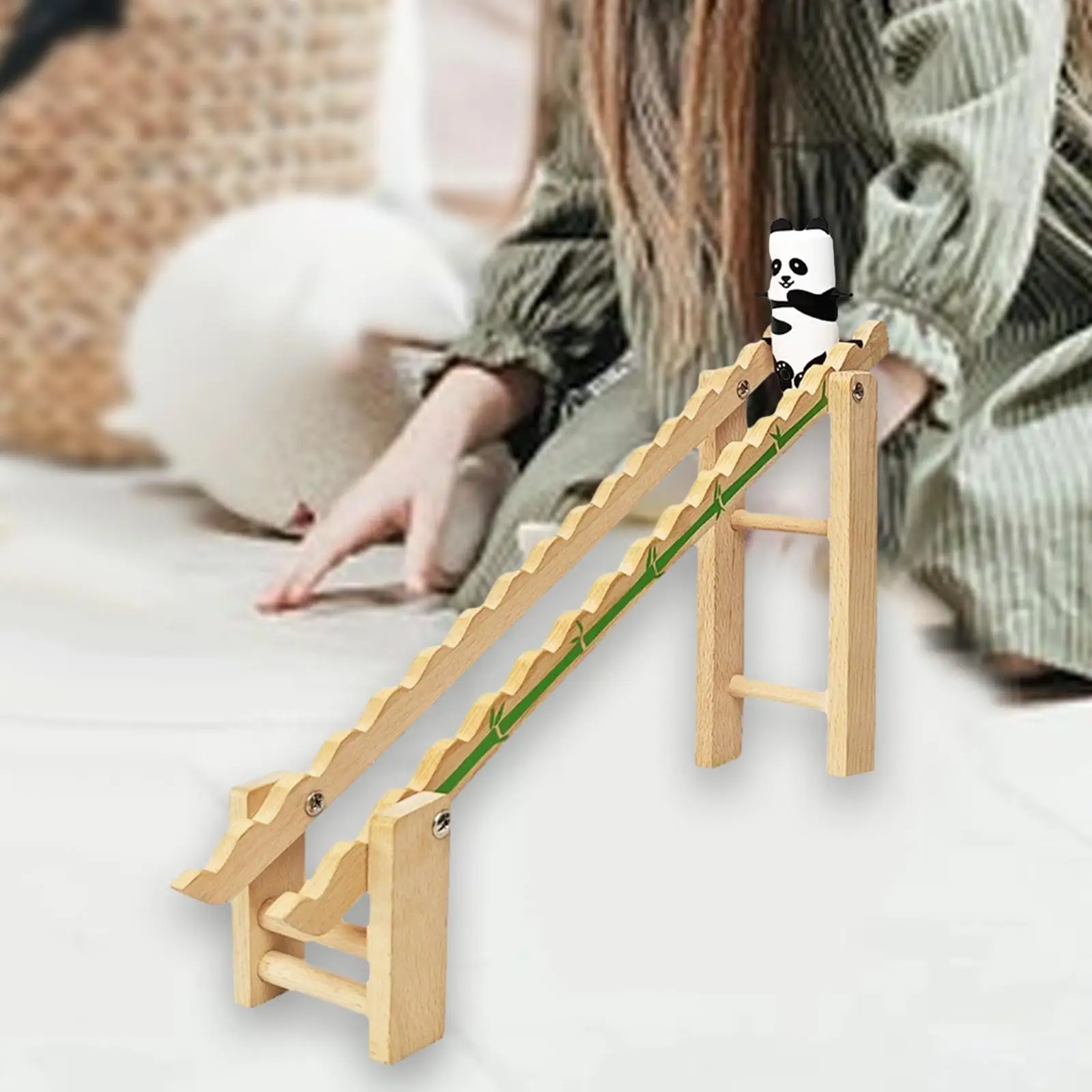 Roller Coaster Toy Panda, Toddlers Panda Slide Stairs Indoor Toy, Panda Stair Climbing Toy for Children Preschool Kids Gifts