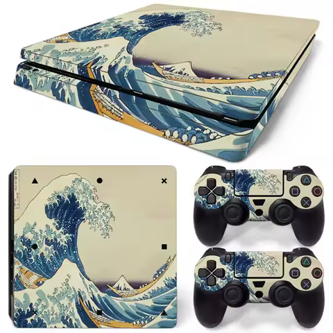 Console Skin for PS4 Slim Full Protective Vinyl Decal for PS4 Slim Game Accessories Sticker Wrap Cover for PS4 Slim Controller