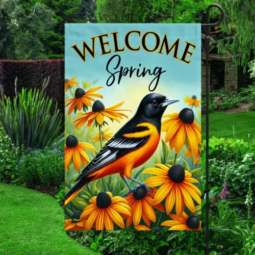 Maryland Spring Baltimore Oriole Black-eyed Susans Flag Garden Flag