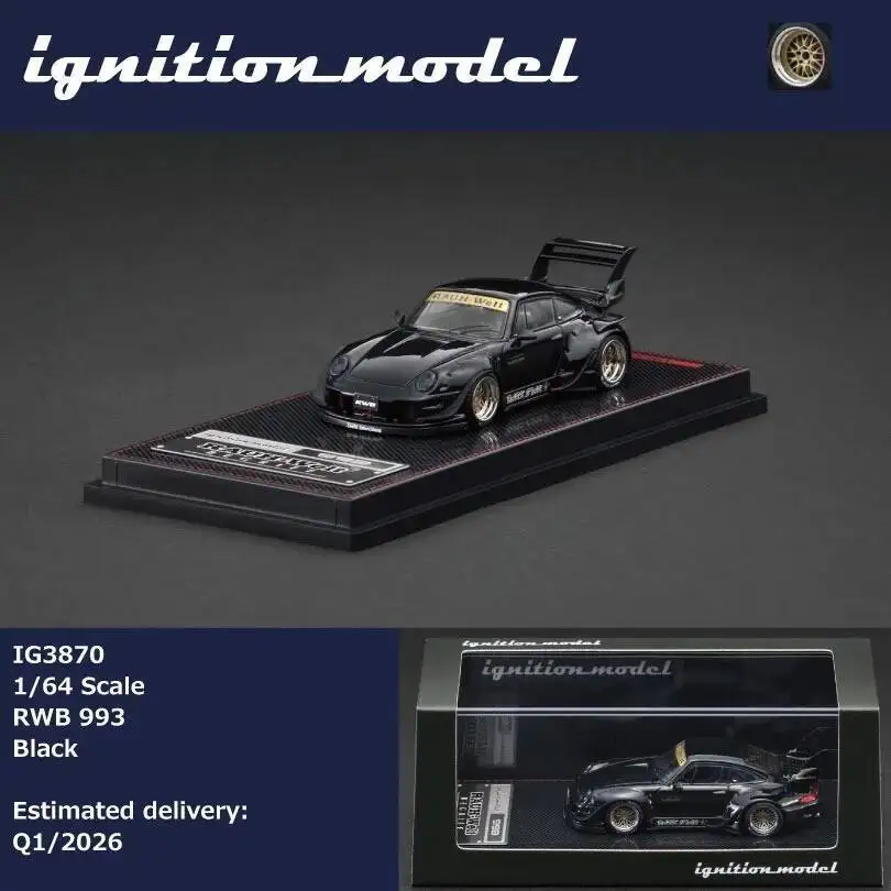 

PreSale Ignition 1:64 RWB 993 Black Collection Toys Diecast Car Model