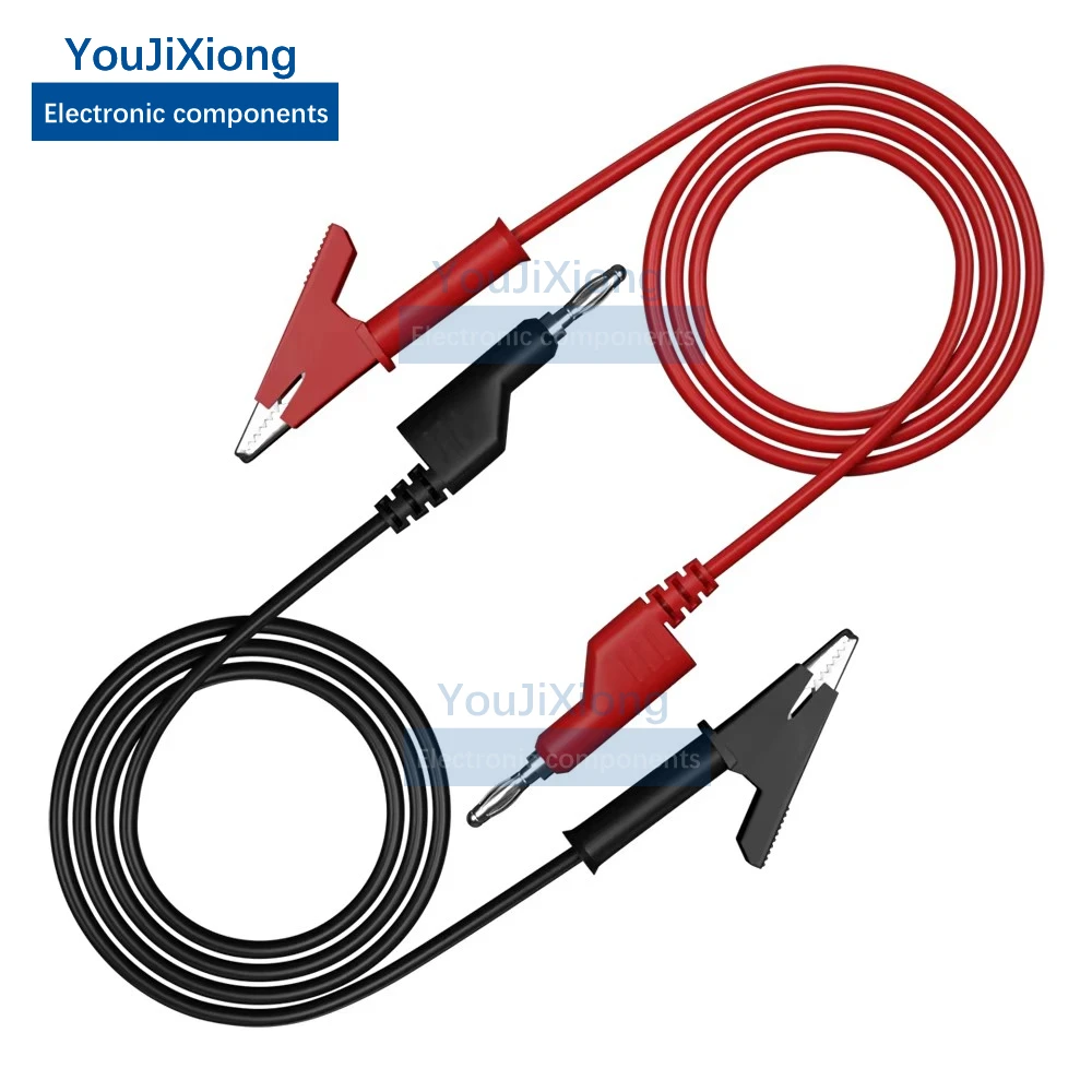 

4Mm Banana Plug To Crocodile Clip Cable, Pure Copper High Current DC Power Supply Regulated Output Cable Test Clip Cable