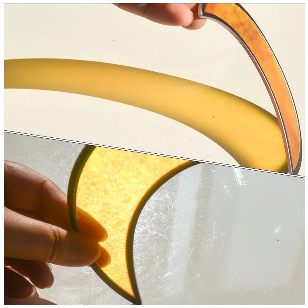 

2Pcs Stained Acrylic Window Hanging Moon Pendant Decorative Wall Art Colorful Window Ornament Stained Acrylic Moon