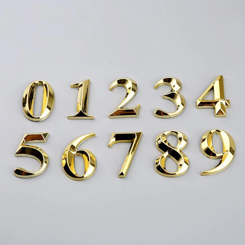 1PC Self Adhesive 3D Number Stickers Door Numbers Sign Hotel Apartment Table Mailbox Address Street Sticker Digit Plate Label