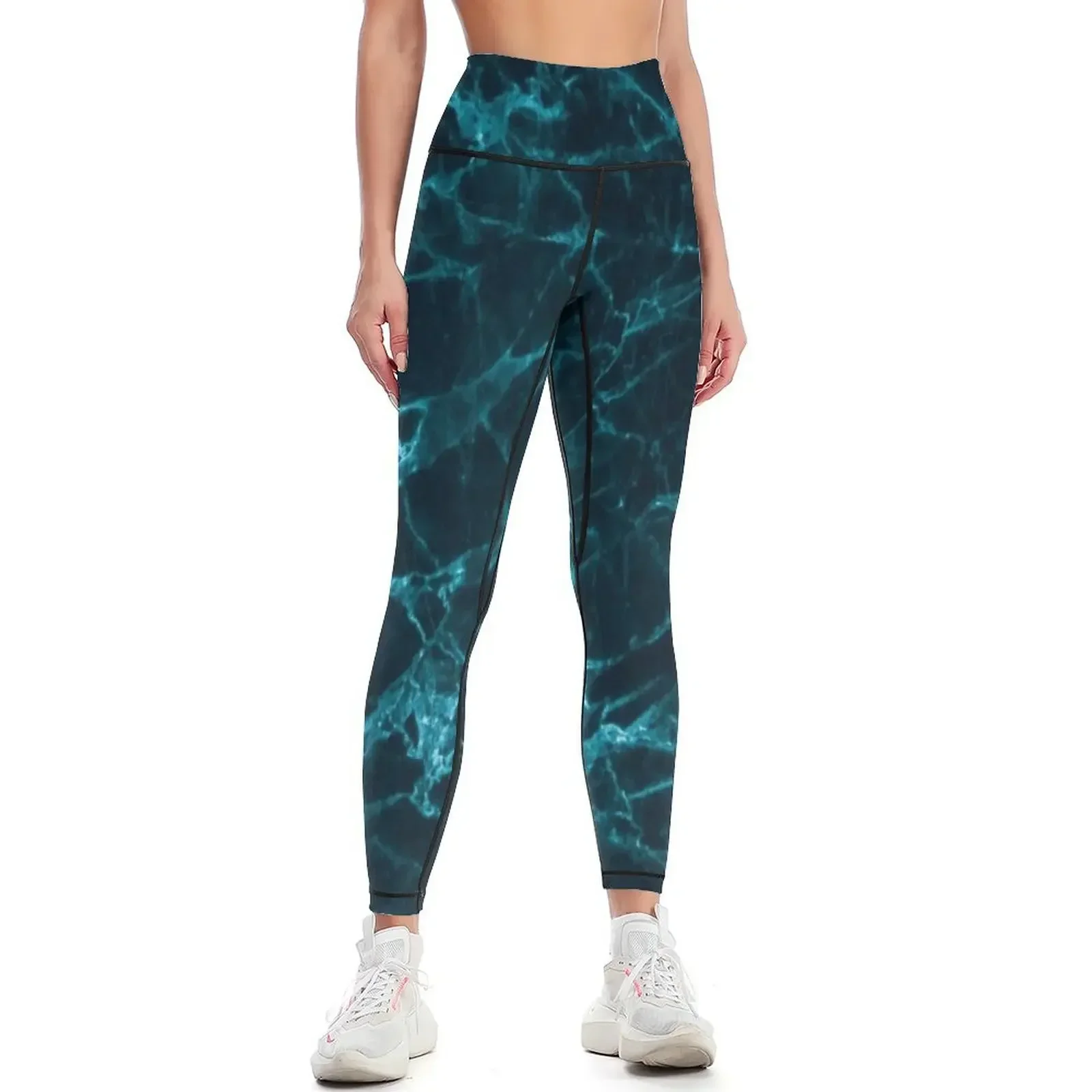 

Turquoise Waters Quartz Abstract Marble Leggings Female legging pants Women's pants legings for fitness Womens Leggings