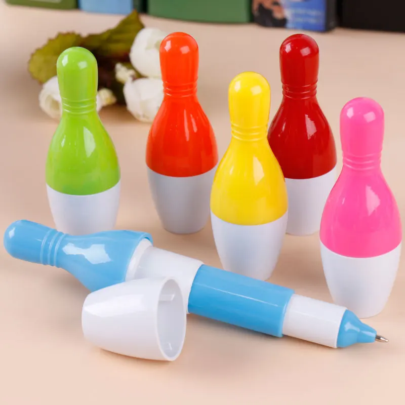 

20Pcs Novelty Gift Ballpoint Pen Retractable Pens Bowling Modeling Cartoon Cute Ballpen Children Learning Stationery