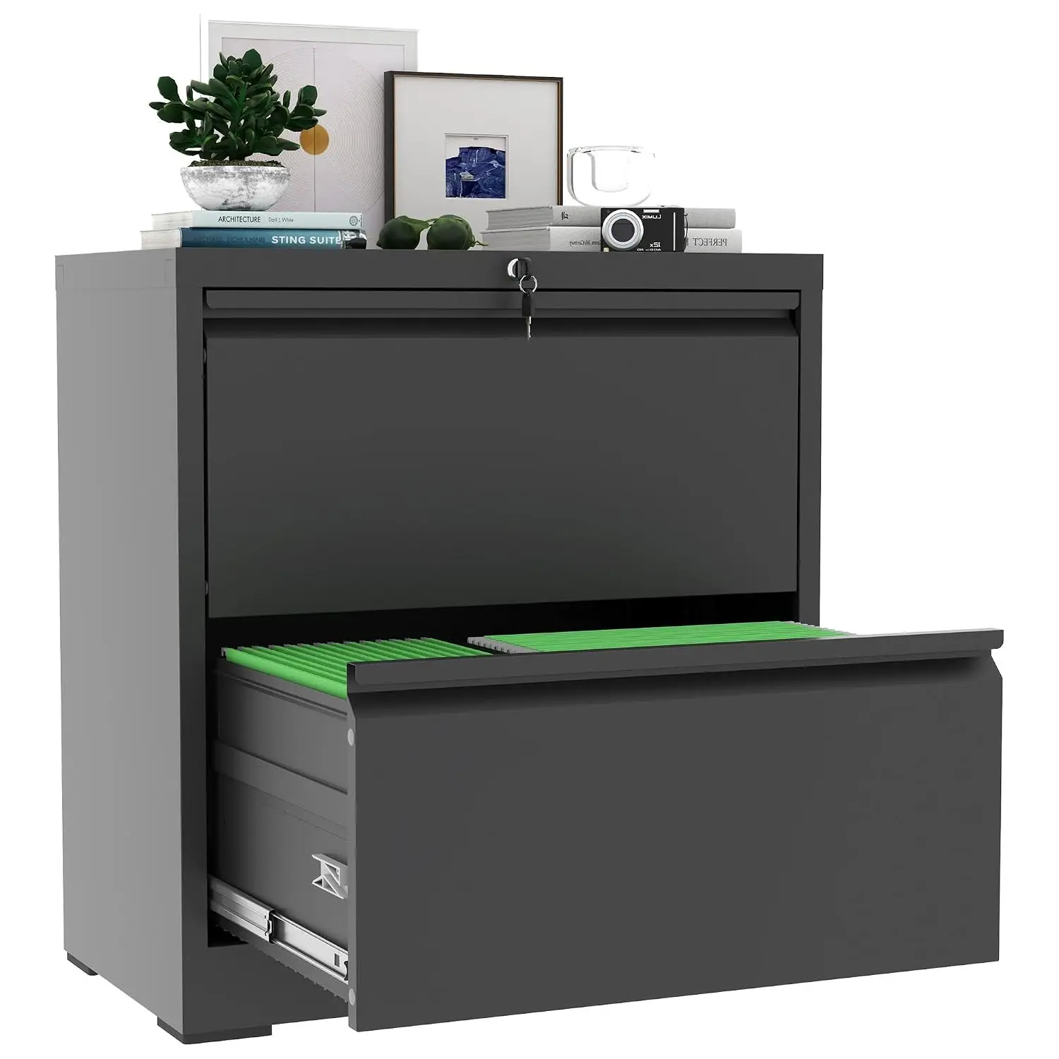 2 Drawer Metal File Cabinet with Lock, Lateral Filing Storage Home Office,, Customized