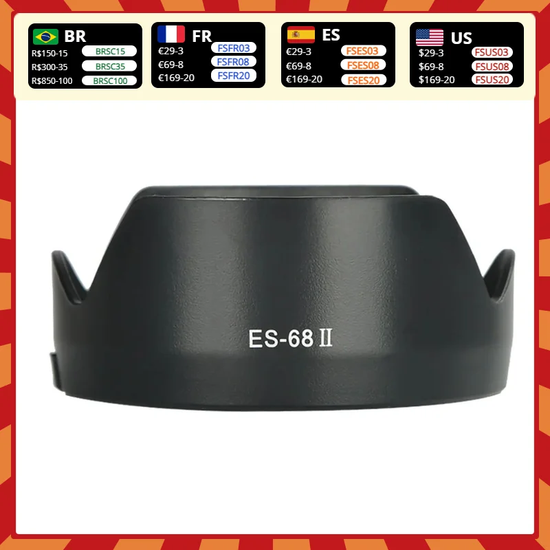 Camera Flower Lens Hood ES-68II ES 68II ES68II Reversible Camera Bayonet Mount Lente Accessories for Canon EF 50mm f/1.8 STM Len