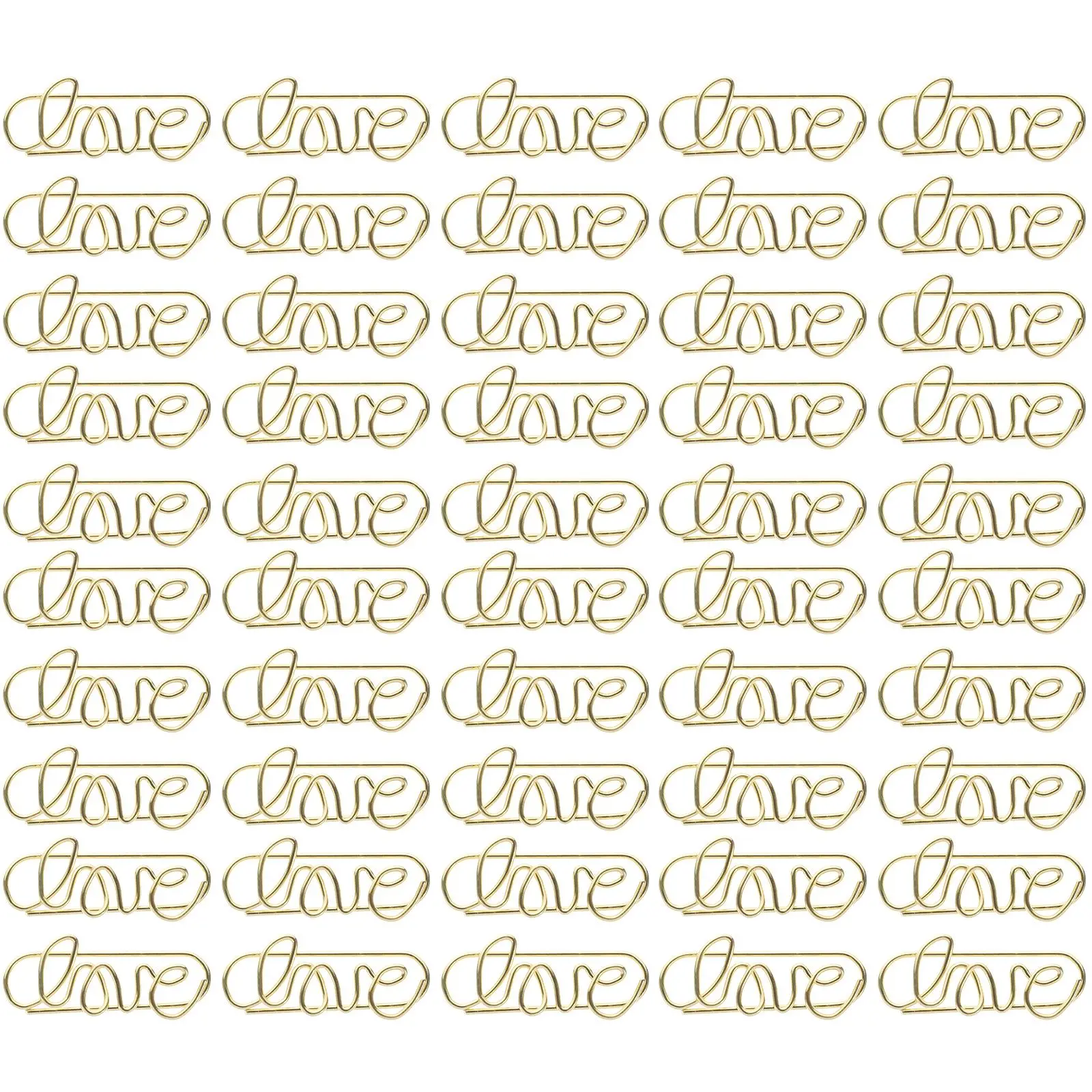 50 Pcs Paper Clips Mini Office Supplies Sturdy Document Fixing Clips Document Fixing Decorative Golden