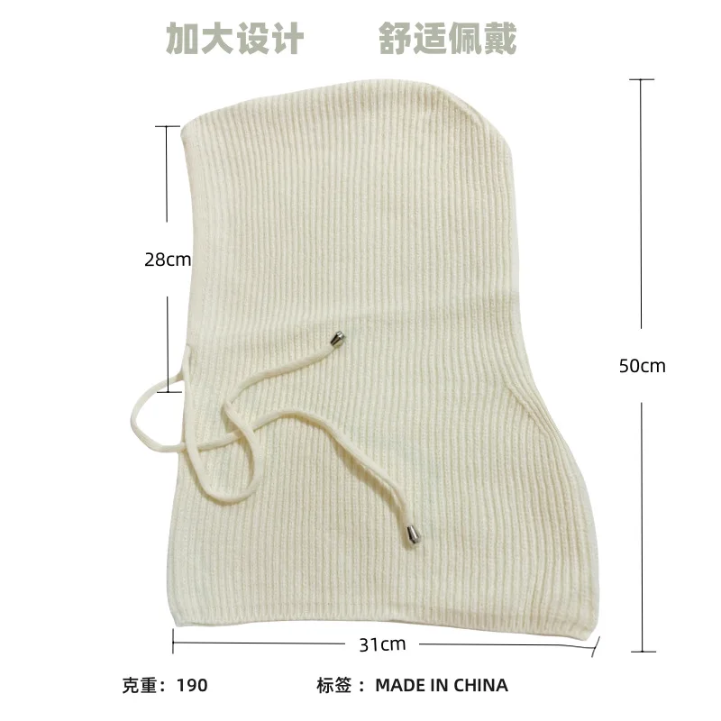 가을 겨울 따뜻한 목도리 일체형 니트 후드 방풍 모자 스키 귀목 보호 울 모자