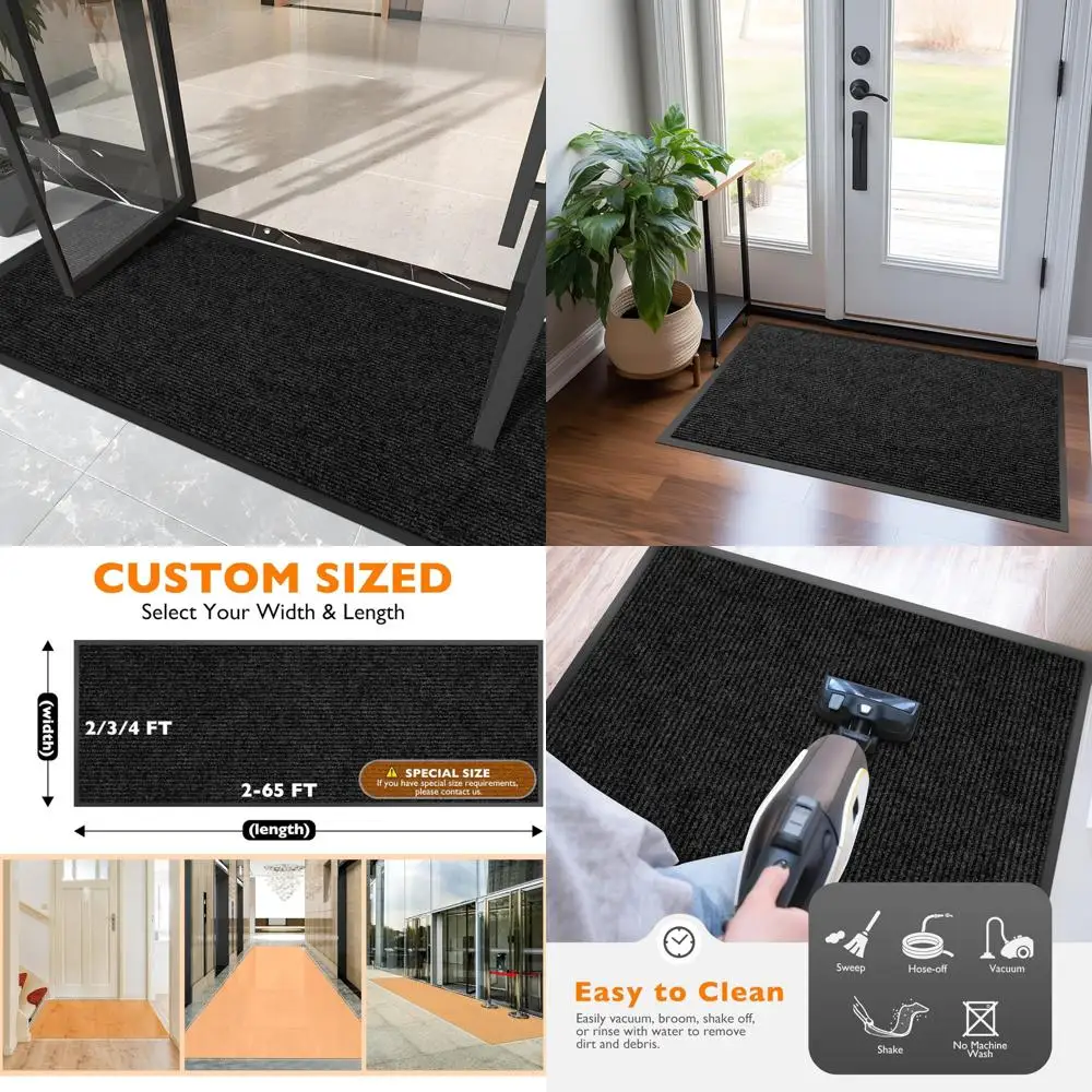 

Heavy-Duty 2FT x 15FT Custom Size Extra Large Entrance Floor Mat, Indoor Outdoor Commercial Dirt Trapper Mat