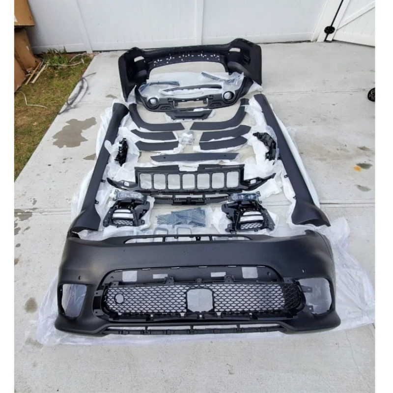 Fit Grand Cherokee 2014‑2020 Auto Front Bumper Body Modification Set, Exterior Upgrade Assembly Vehicle Refi
