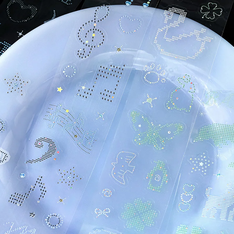 1 Rolle PET Dream Elements Diamantfarbene Punkte Vielseitiges Material für Handarbeiten DIY Basis Dekorative Aufkleber – Detail 4
