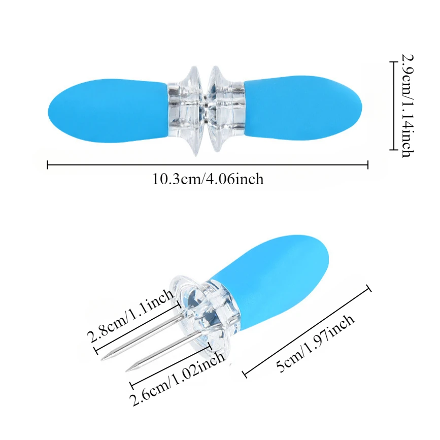 1set Corn Forks Stainless Steel Corn Needle European Fruit Forks Non-Scald, Non-Slip, Easy to Clean, Durable Barbecue Forks