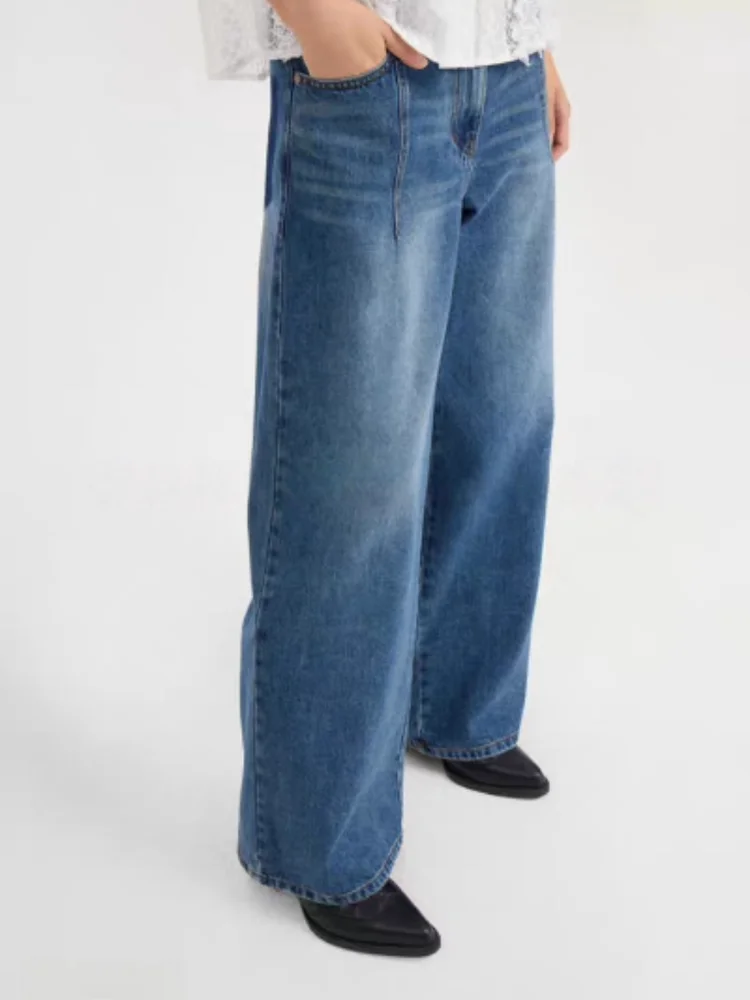 

Casual High Waist Wide Leg Jeans Loose Fit Versatile Comfortable Cotton Denim for Women Summer 2026 Neutral Style Everyday Wear