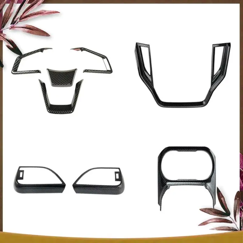 

AB59-Carbon Fiber For Subaru Outback Legacy 2021-2023 Center Console Navigation+Side AC Vent+Cup Holder+Steering Wheel Cover
