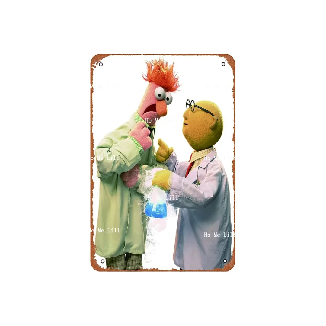 The Muppets Dr. Bunsen Honeydew And Beaker Iron On Transfer Poster Retro Metal Tin Vintage Sign Bar Music Club Room Wall Decor