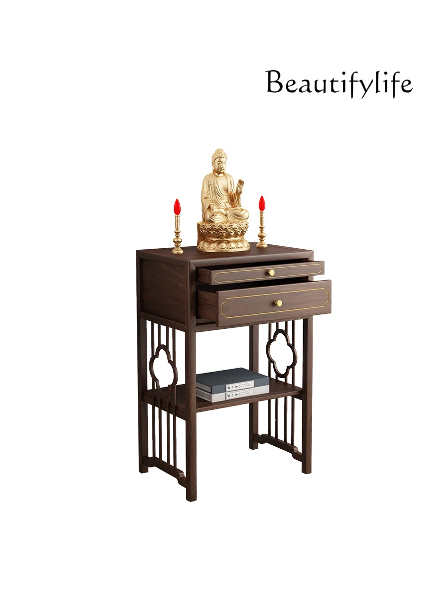 

New Chinese Style Solid Wood Altar Incense Silent Style Home Living Room Incense Table Zen God of Wealth Buddha Table